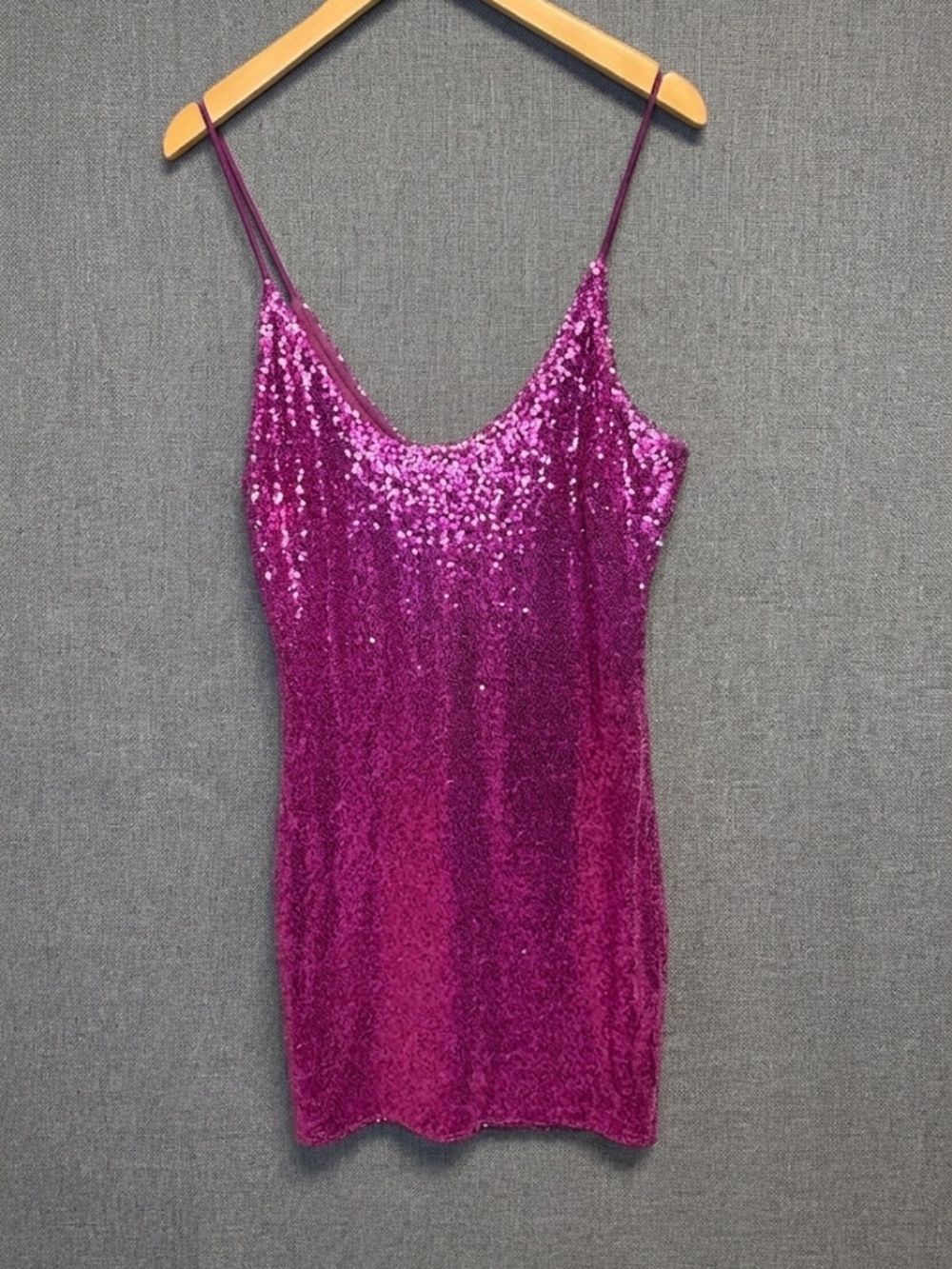 Fashion Nova Baby Tonight Sequin Mini Dress Fuchsia Pink 2X Plus Size New